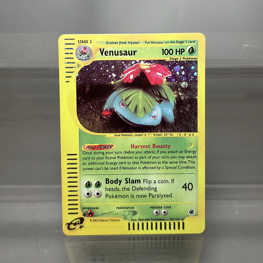 PTCG Proxy การ์ด Charizard Gengar Tyranitar เกม Trading คอลเลกชันการ์ด Pikachu เดี่ยว PKM การ์ดฟอยล์ Expedition Series