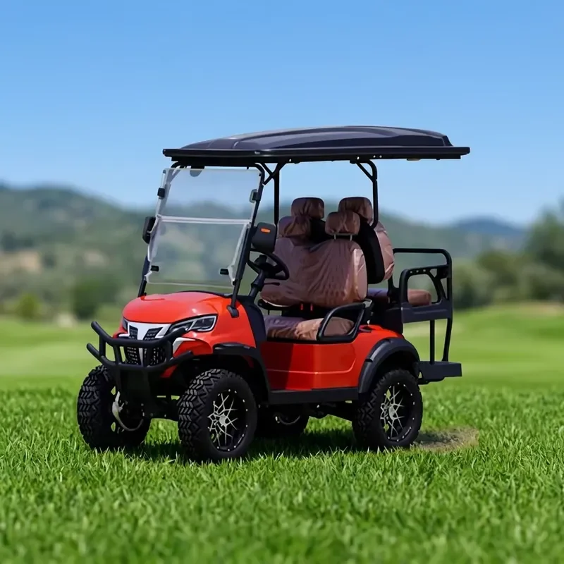 Lifted 4 Seater Road Golf Cart 60V Lithium AC Motor High Climbing CE Certified Custom 4 Wheel Electric Hunting Buggy