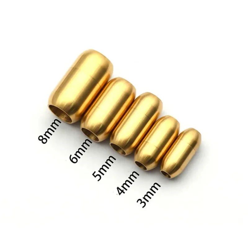 5 ชิ้น/ล็อตสแตนเลสสตีลแม่เหล็ก Clasps End Hole 5 มม.6 มม.8 มม.สําหรับหนังหัวเข็มขัดสร้อยข้อมือ DIY Connectors เครื่องประดับทํา