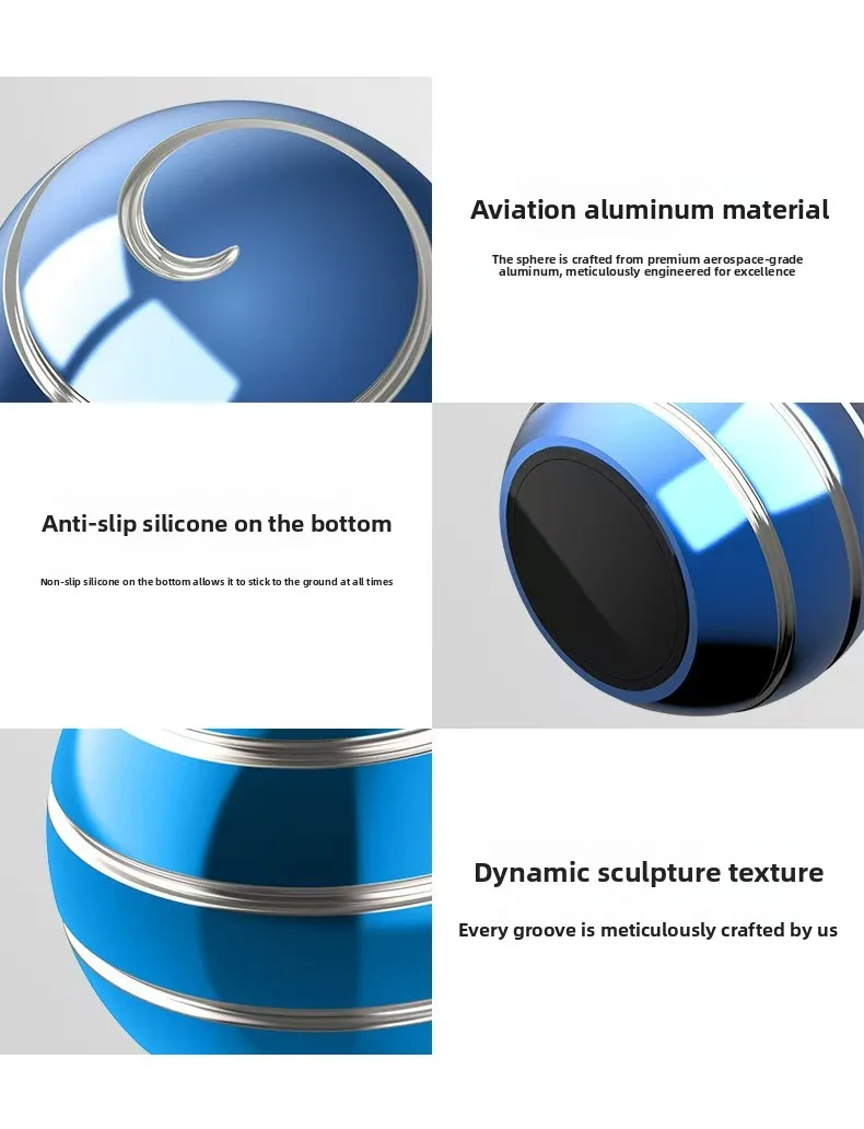 Neues Stressabbau-Spinngerät für Erwachsene bringt Glück mit Fingerspitzen-Gyroskop, Metallspielzeug, Desktop-Legierung, dynamischer Kreisrotator
