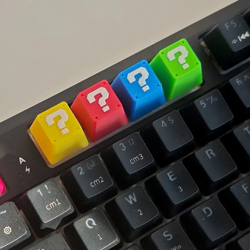سوبر ماريو بروس علامة استفهام Keycap أنيمي PBT الكرز الشخصي لتقوم بها بنفسك أغطية المفاتيح لملحقات لوحة المفاتيح الميكانيكية ذات المحور المتقاطع هدية