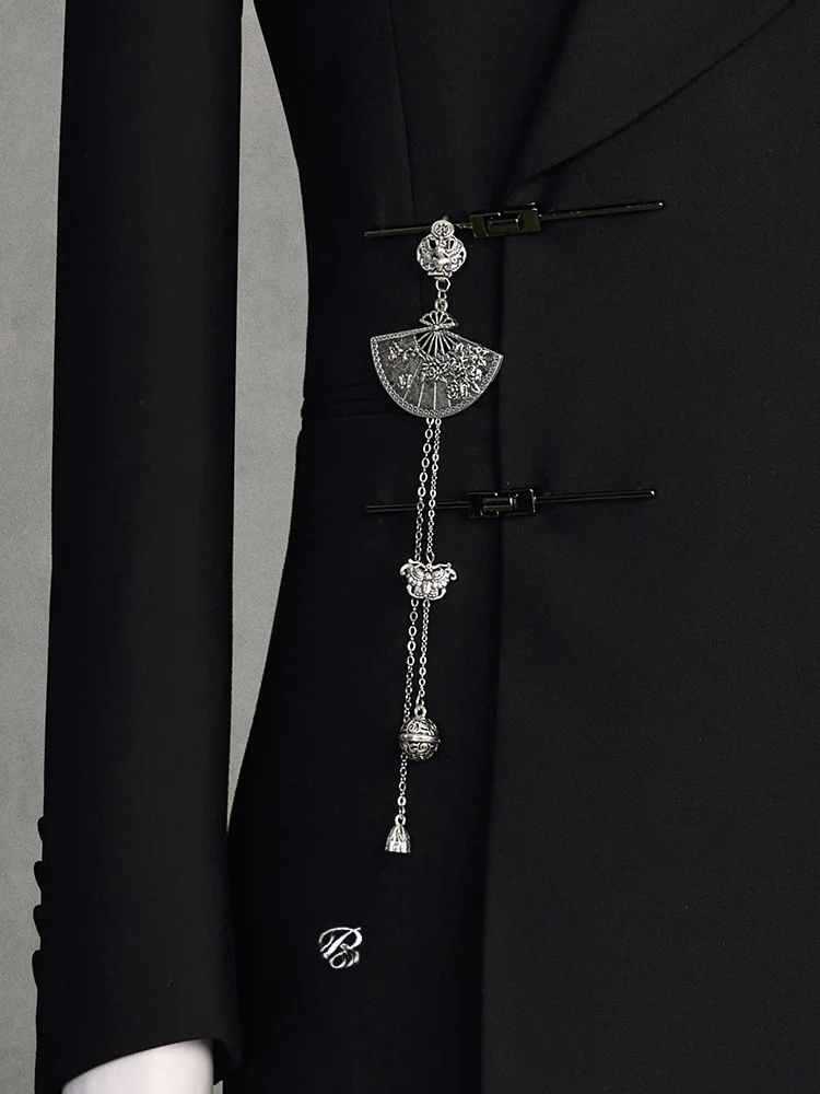 new-chinese-sle-men's-wedding-suit-decoration-simple-design-high-end-luxury-lapel-pin-accory-casual-sle-other-pattern