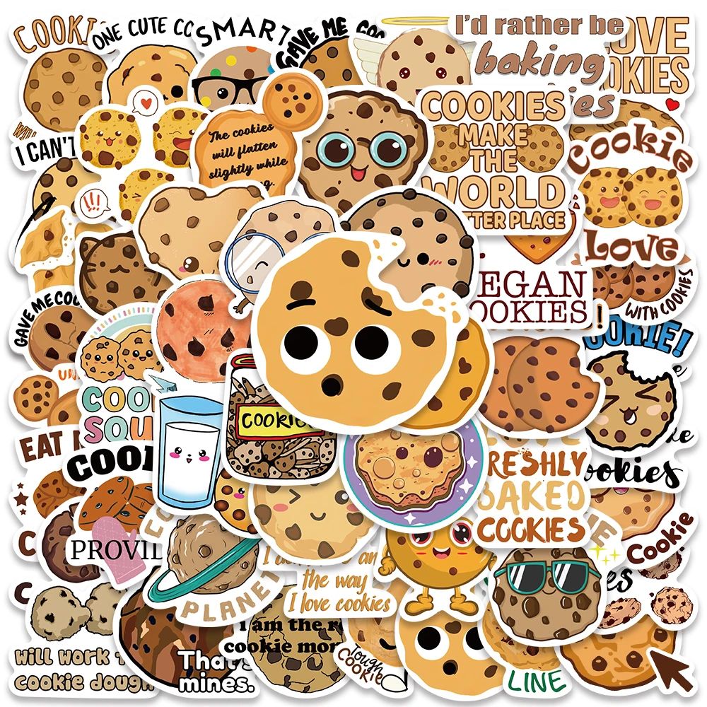 50PCS Cartoon Sweet Cookies Stickers for Dessert Mini Diary Stickers for Stationery Scrapbook Phone Laptop Art Decal Sticker