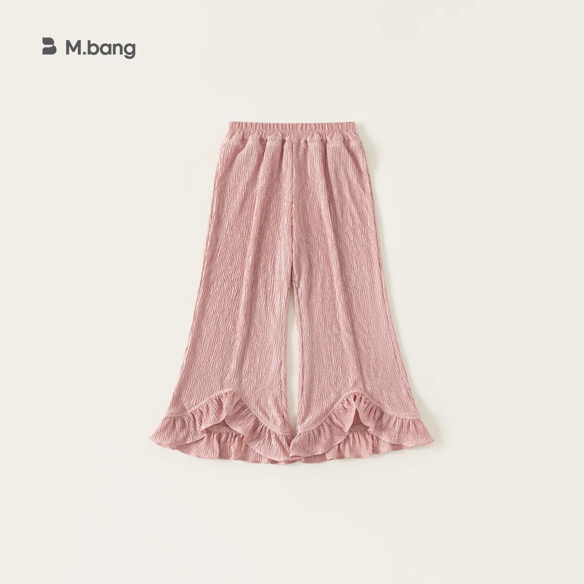 Girls Bell Bottom Pink Sweet Girls Pants Spring Light and Thin Childrens Pants