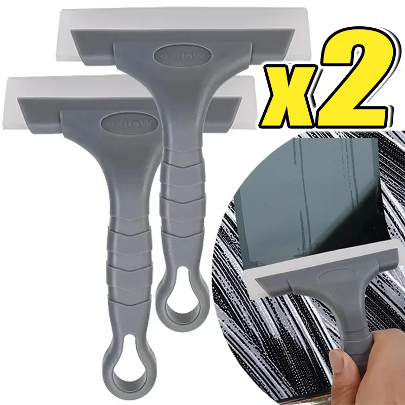 Multifunctional Car Window Cleaning Wiper Car Glass Film Scraper Windshield Silicone Blade Cleaning Accessories Plastic Handle