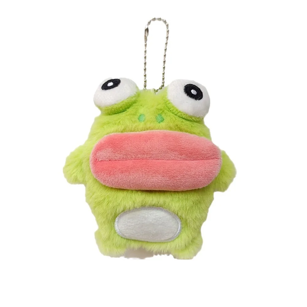 Lovely Sausage Mouth Frog Pendant Keychain Cartoon Cute Hanging Ornaments Ugly Funy Backpack Charms Gift