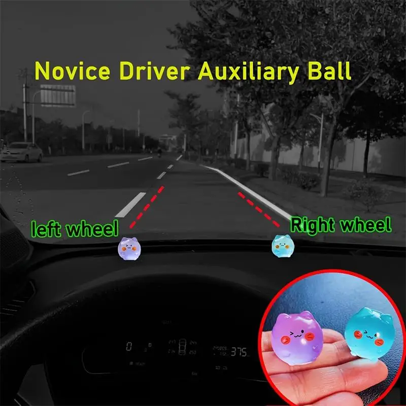 (Ce14)2pc Driving Alignment Assist Ball Glow-In-The-Dark Sticker Parking Assist Line Sticker Wheel Positioning Sticker Easy Peel