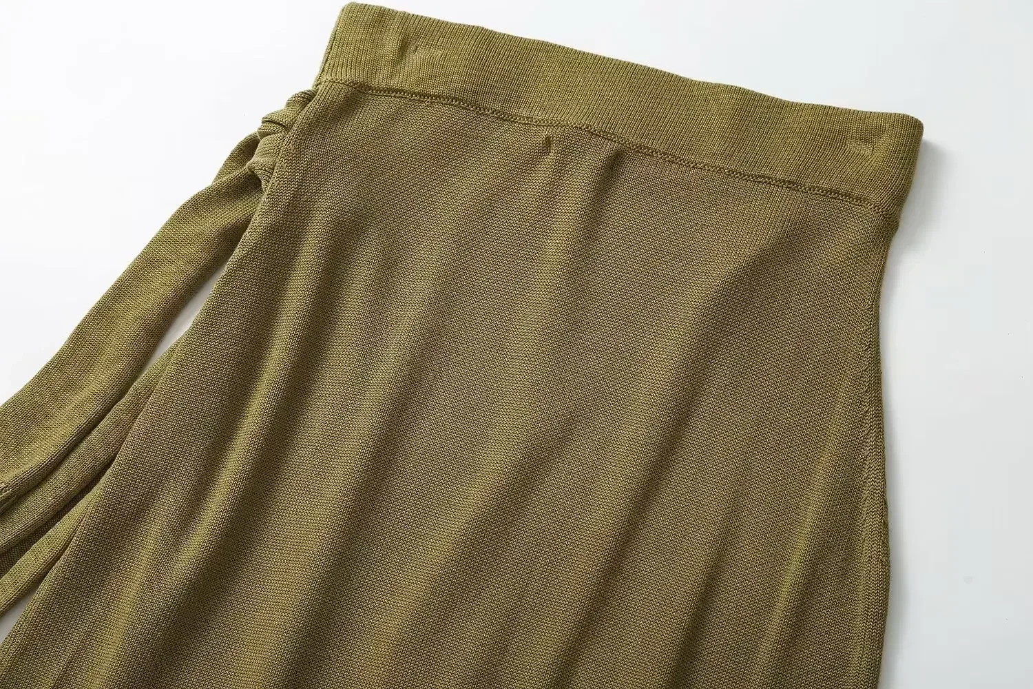 Dames 2023 Mode Chique Strik Decoratieve Elastische Taille Midi Rok Retro Hoge Taille Split Rok Mujer