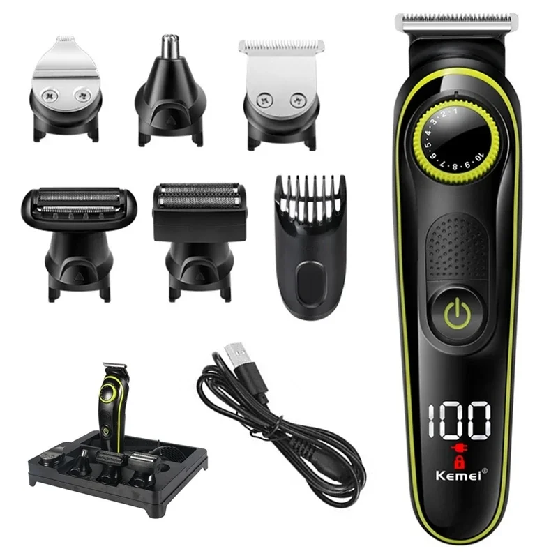 All in One Grooming Kit Electric Shaver Nose Ear Trimmer Beard Trimmer for Men Rechargeable