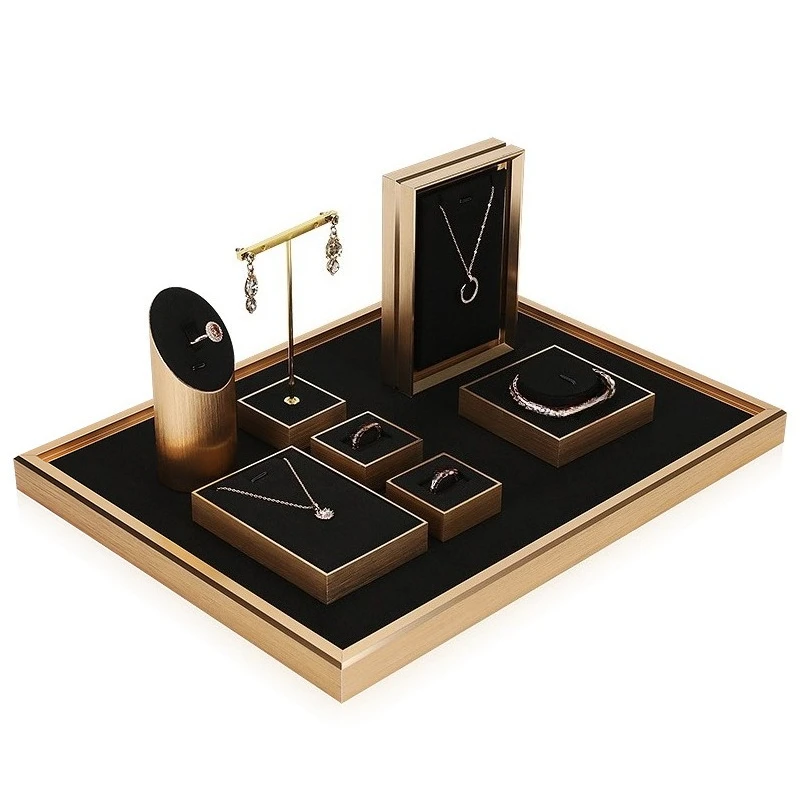 New Titanium Black Microfiber Jewelry Display Prop Ring Pendant Bracelet Earring Jewelry Display Stand Counter jewelry rack