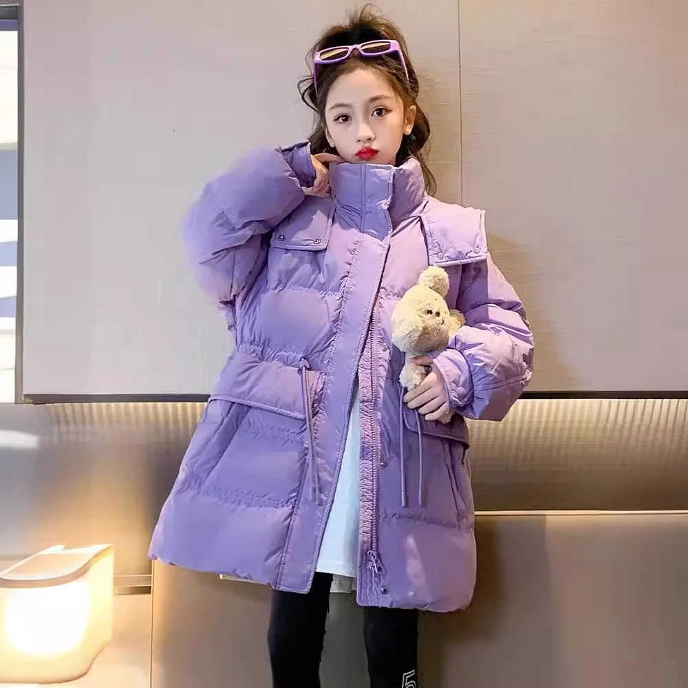 

Girl's cotton jacket pie overcomes the new western-style winter clothing, medium and large children's thick down cotton jacket,