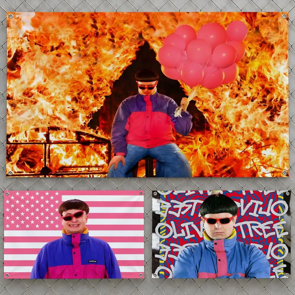 Singer Oliver Tree Alternative Pop Flags Wall Hanging Flag Banners For Birthday Parties Outdoor Bedroom Dorm Room Decor