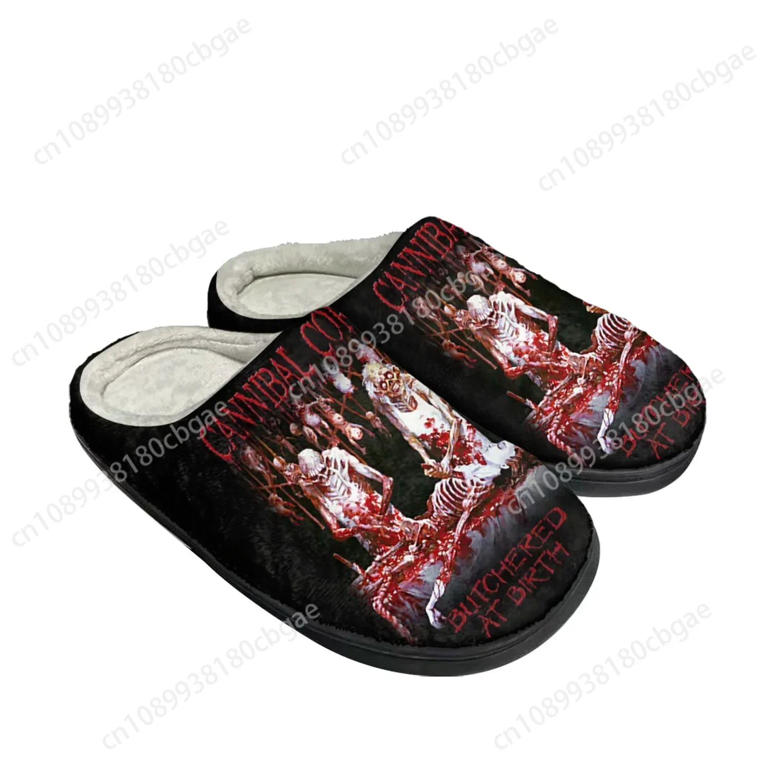 Cannibal Corpse Zapatillas de algodón para el hogar para hombre y mujer, zapatos informales de felpa para dormitorio, zapatillas térmicas para mantener el calor, zapatos personalizados