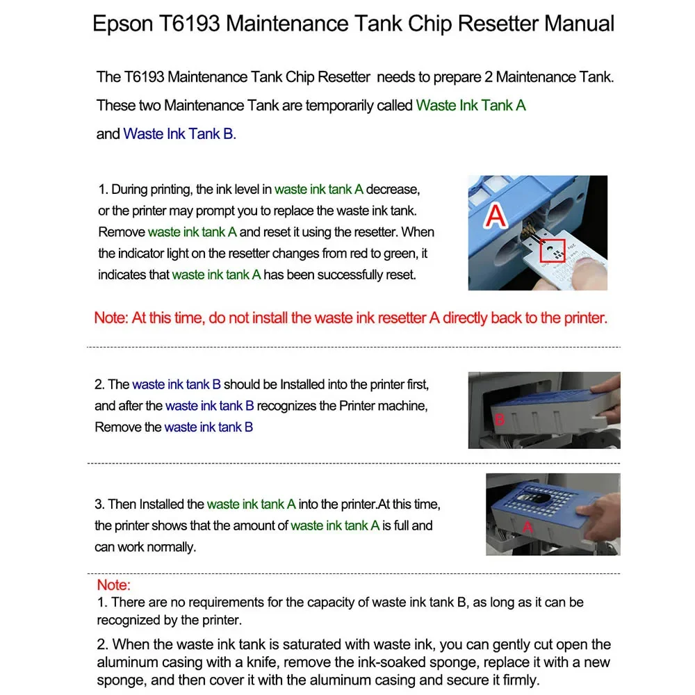 Universal T6193 T619300 Maintenance Box Chip Resetter For Epson T3000 T3070 T3270 T7270 F6000 F6080 F7070 B6000Chip reset
