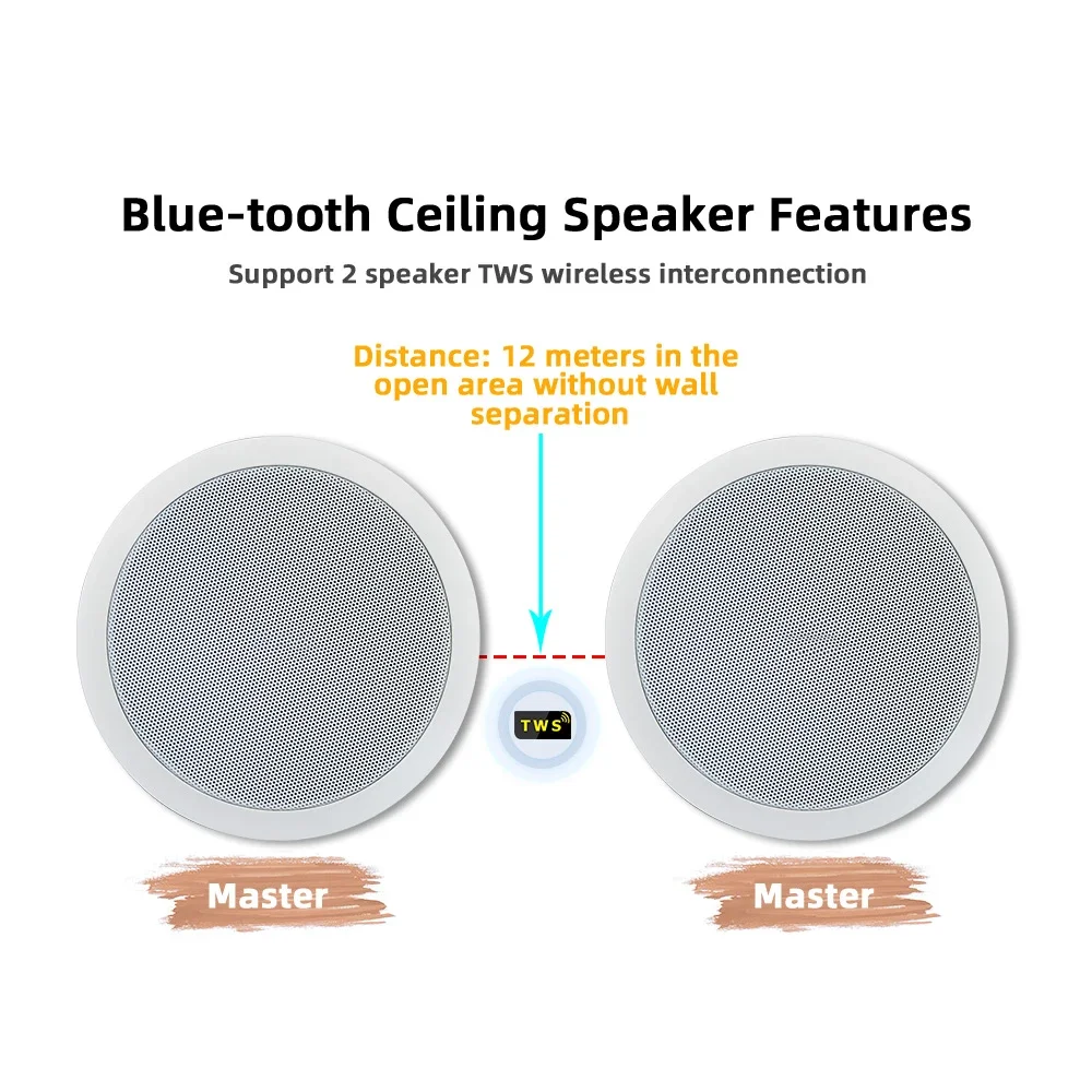 1+3 Dustproof Smart Built In Digital Class D Amplifier Bluetooth Ceiling Speaker 10W 6inch Active Loudspeaker for Indoor Audio