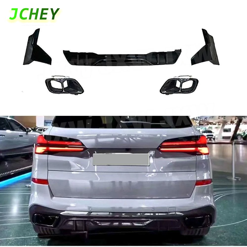 

JCHEY For BMW X5 G05 LCI M Sport 2023+ ABS Rear Bumper Lip Diffuser Splitters Exhaust Tips Body Kits Car