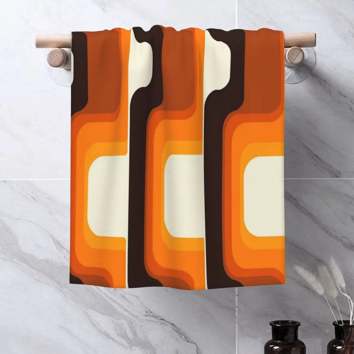 Mid-Century Modern Meets 1970s Orange Towels Face Towel Towel Set Kitchen Towels Bathrobe For Women