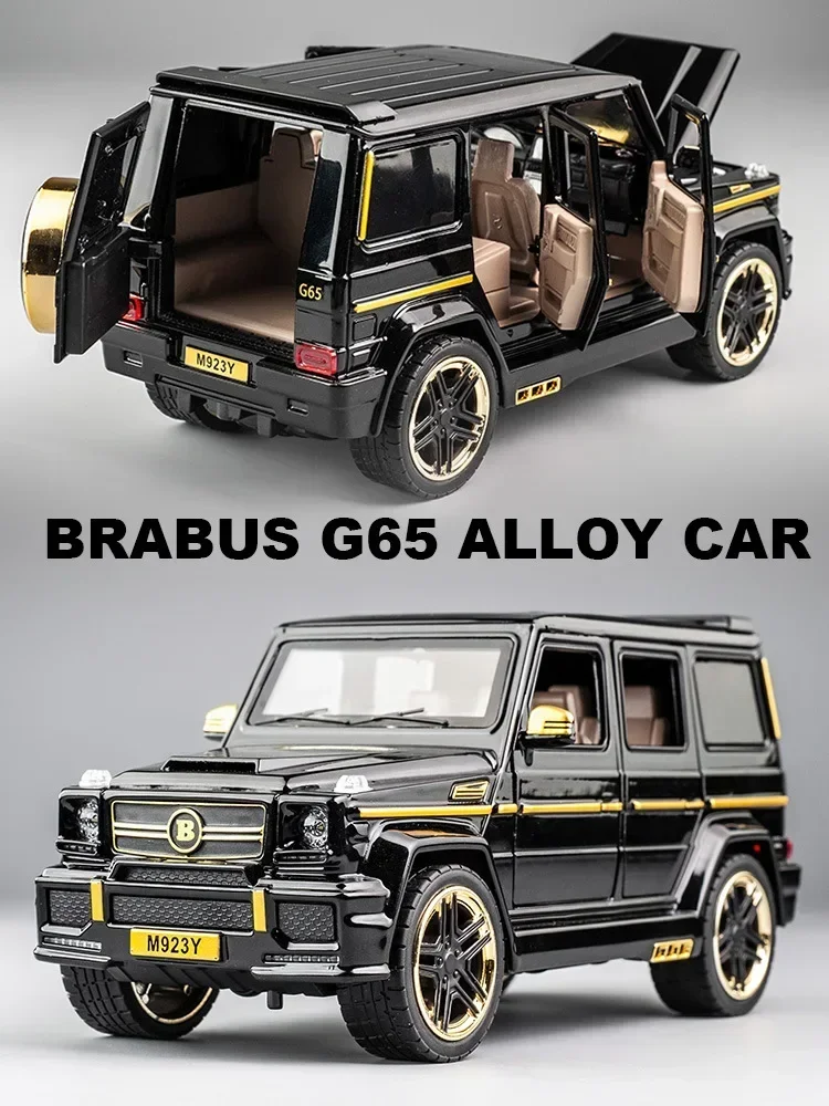 1:24 Benz BRABUS G65 refit Metal Diecast Toy Car Model High Simulation Toy Vehicle con suono e luce Pull Back Car Gifts