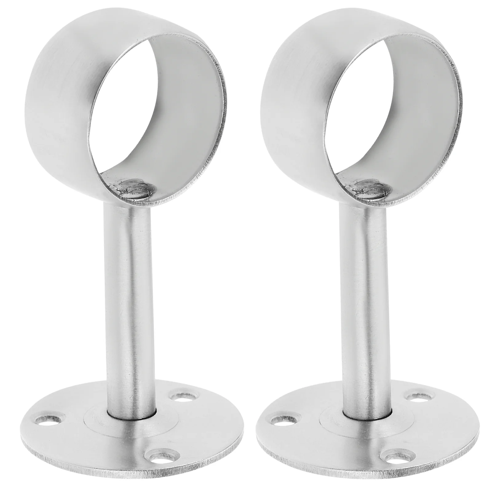 

2pcs Stainless Steel Thickened Towel Bracket Support Seat 25mm Curtain Shower Rod Holder Wall Mount Bathroom Closet Wardrobe