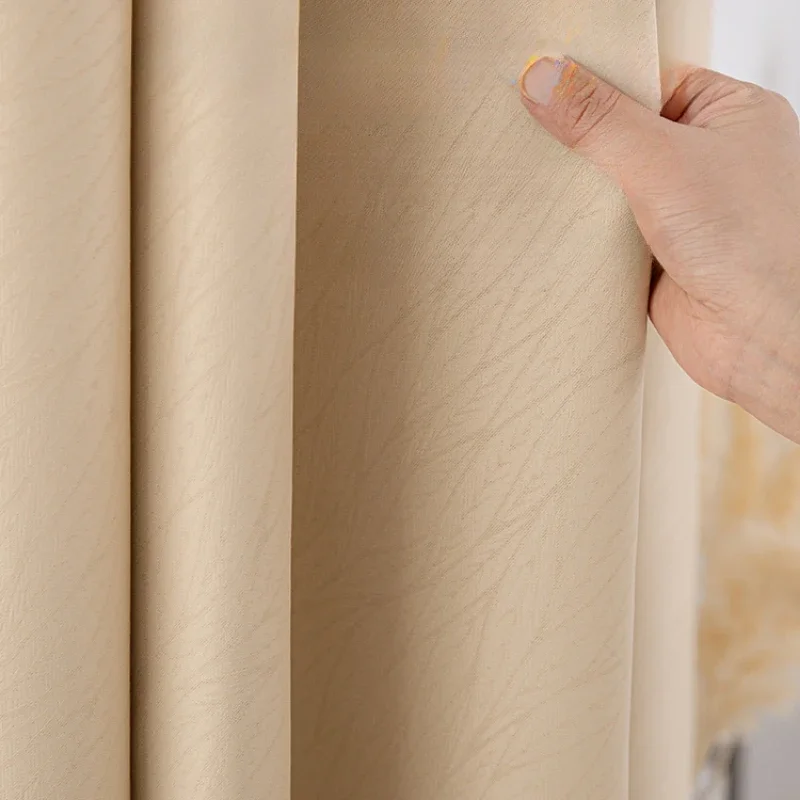 

Light Luxury Blackout Curtain Simple Home Living Room Drape Bedroom Soundproof Curtains Balcony Bay Window Sun Protection Drapes