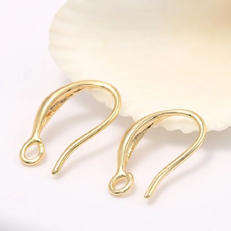 

10Pcs 18K Gold Plated Brass French Earring Wire Hooks Clasps Connectors For DIY Handmade Earrings Jewelry Making Accessories