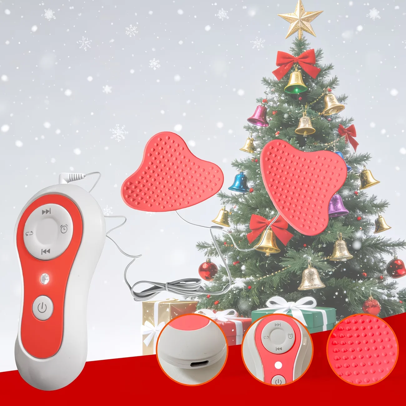 Electric massager, equipped with a smart timer, operates silently, features adjustable intensity levels, and uses a 3D simulation massage method, making it a perfect gift for loved ones