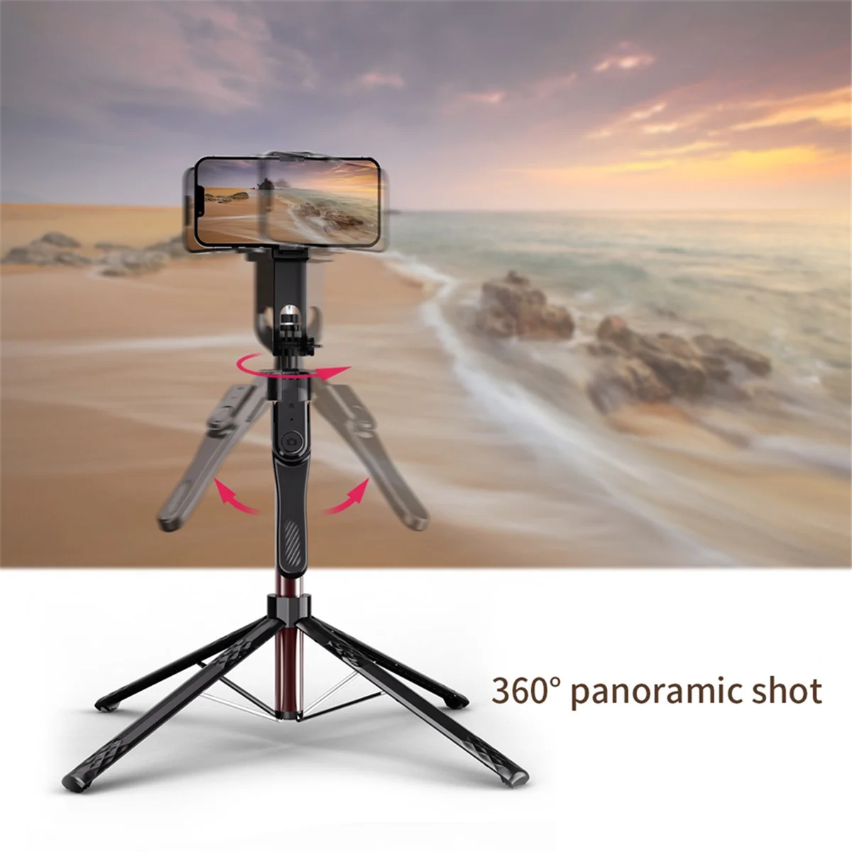 185cm Bluetooth Selfie Stick Aluminum Alloy Stand Handheld Stabilizer Foldable Monopod,for Mobile Phone Live