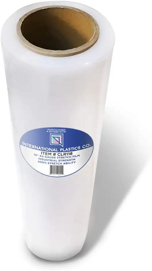 Stretch Film Wrap 18" x 1200ft 500% Stretch Clear Cling Durable for Moving Packing Heavy Duty