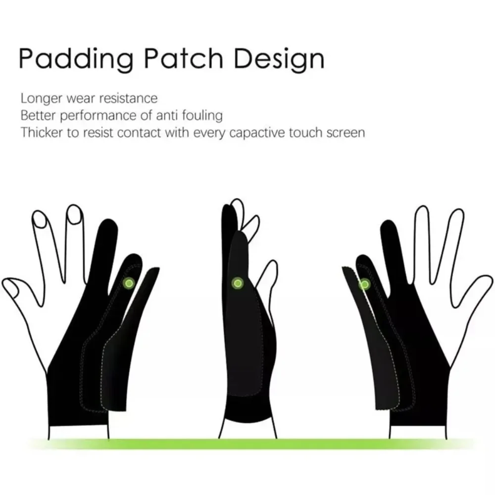 Thickened Drawing Gloves for Graphic Tablets Light Pad Anti-wear Anti-dirty Artist Gloves for Creative Work