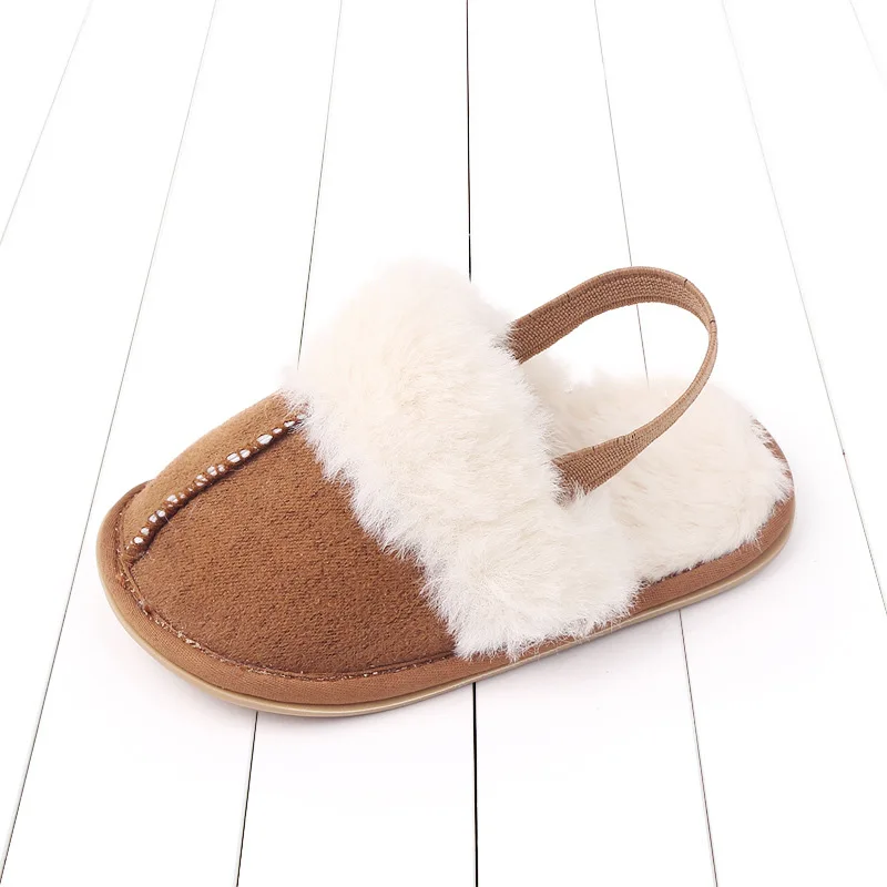 Yibubu Brown Baby Shoes Cozy and Stylish Baby Girls Slippers Toddler Indoor House Shoes with Anti-Skid Feature Newborns Sandals