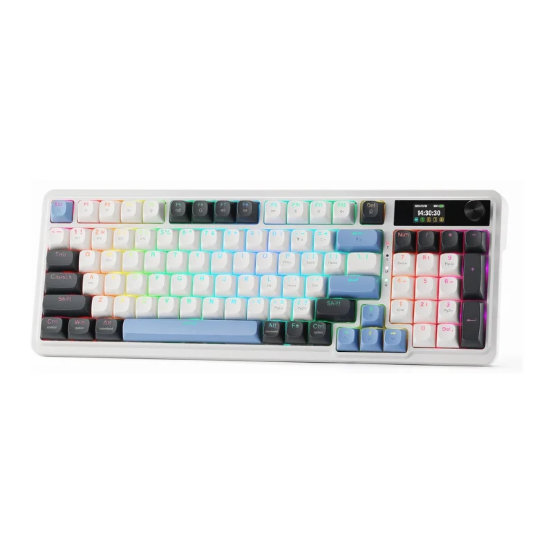 

Redragon K719 Wireless Gasket Gaming Keyboard w/Hype Screen & Knob, 95 Keys Mechanical Keyboard, Easy-Control 1.14’’ TFT Info