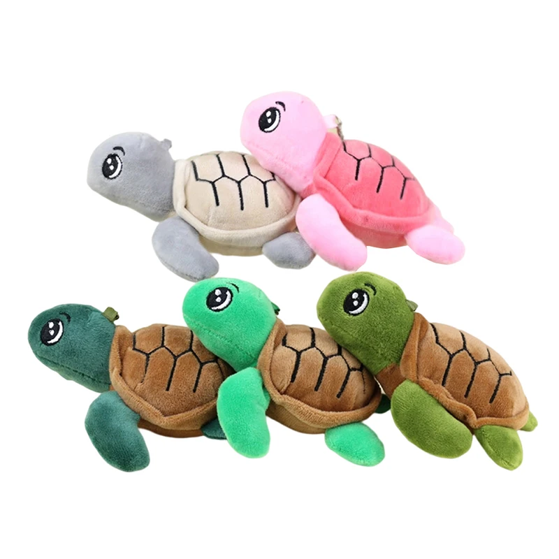 Cartoon Turtle Marine Animal Pendant Soft Stuffed Doll Keychain Backpack Car Bag Key Ring Decor Kid Gift Tortoise Plush Toy