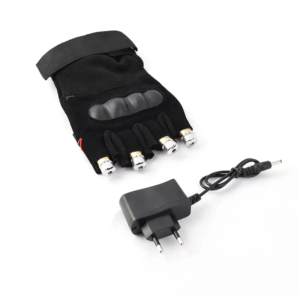 Glove Glasses LED Flash Finger Palm Light Dress Up LED Robot Red Green LED Gloves 523nm Big Beam Lazer Dancing Stage