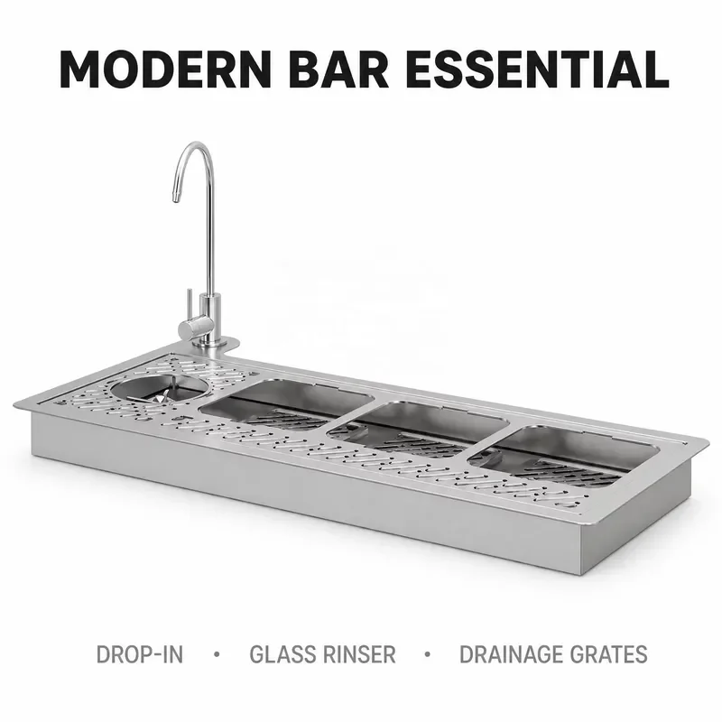 304 Stainless Steel Double Slot Glass Cleaner for Faucet and Espresso Machine Drip Tray Kitchen Pitcher Cleaning Tool