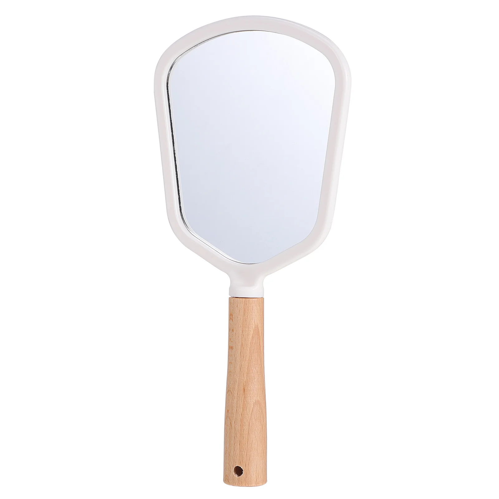 Make-upspiegel met houten handvat, draagbare lichtgewicht draagbare kapperssalonspiegel, High Definition, helder oppervlak