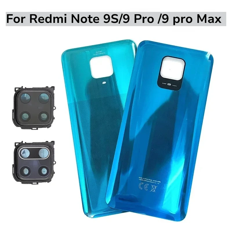 New 9S  For Xiaomi Redmi Note 9S Battery Cover Rear Door Housing Case For Redmi Note 9 Pro 9 pro Max Back Cover with Camera lens