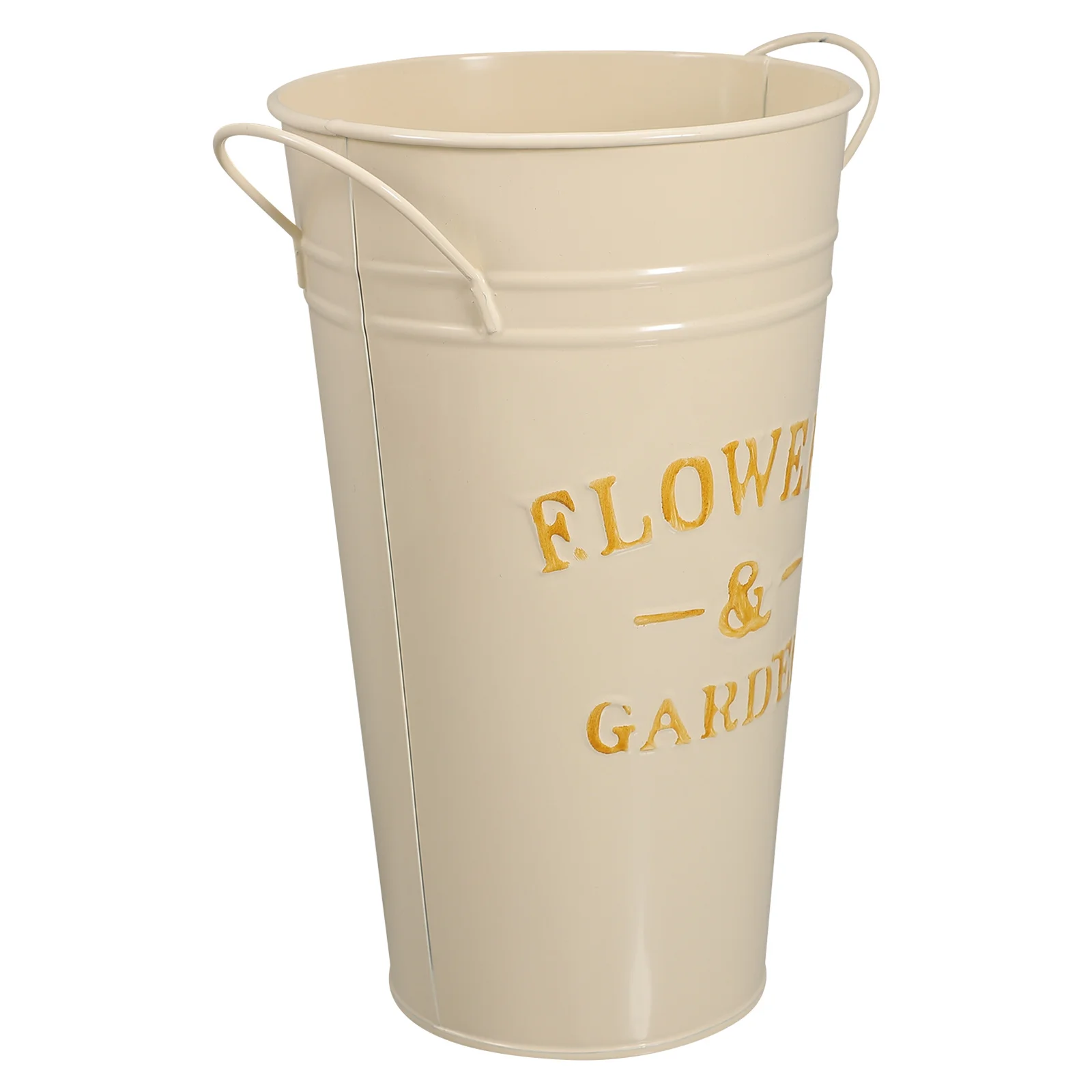 Cubo de plantas de hierro, cubo de flores multiusos para decoración de jardín, oficina en casa, perfecto para flores de seda secas, superficie lisa