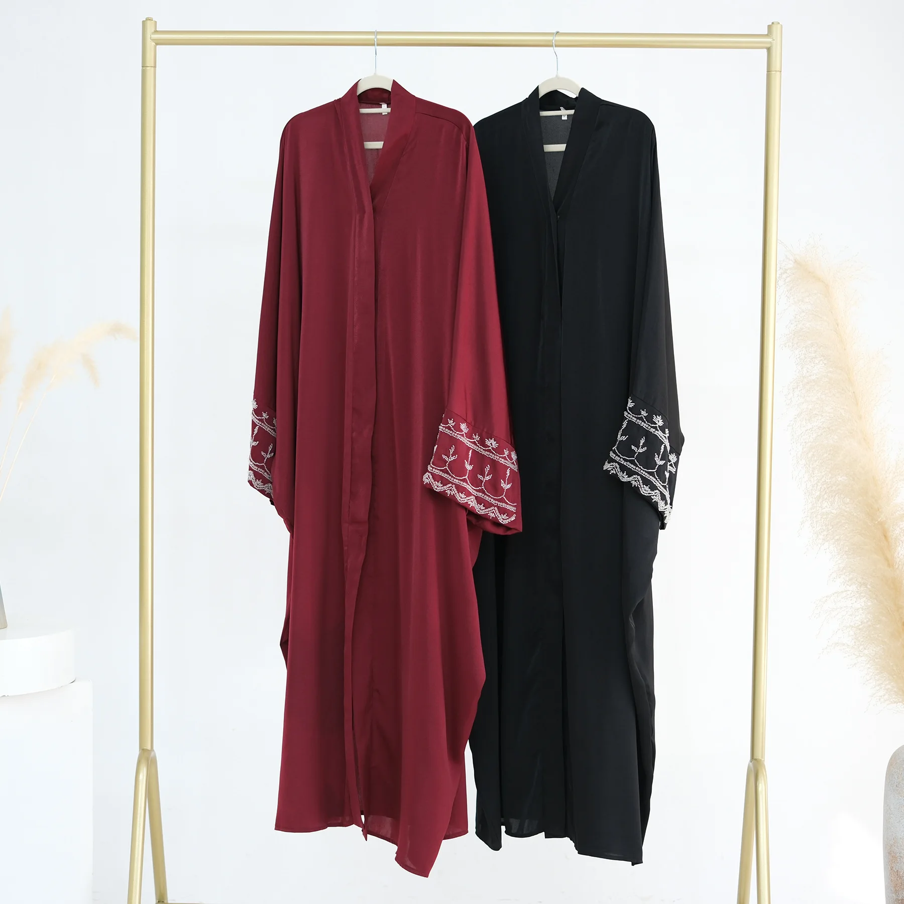 

Ид женский арабский длинный халат Абая Vestidos Largos платье-кардиган с вышивкой мусульманский кафтан Морокко Абая длинный халат вечерние кафтан