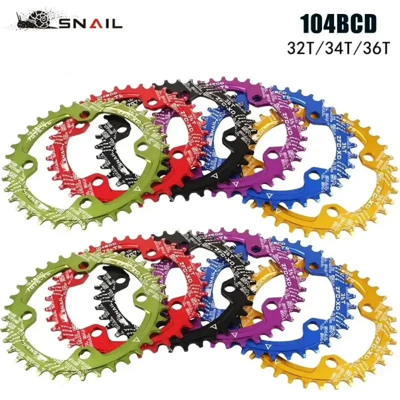 Round/Oval crown Narrow Wide 104 bcd Bicycle Chainwheel 32T/34T/36T/38T/40T/42T MTB Mountain Bike Crankset Chainring