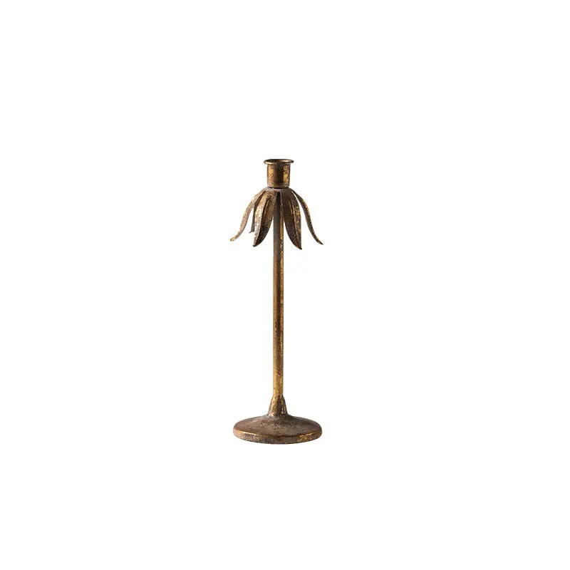 

New Chinese desktop decorative light antique candle holder base wabi sandy wind atmosphere ornament European retro