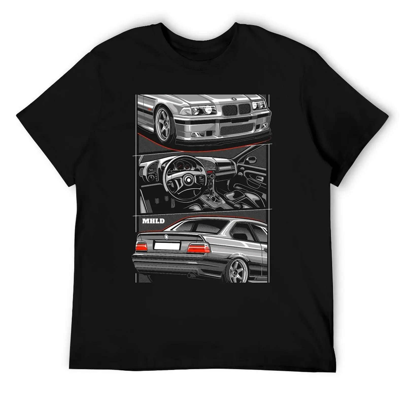 

E36 футболка с иллюстрацией спортивного автомобиля, забавные футболки, хлопковые футболки для мужчин, винтажная футболка с графическим рисунком