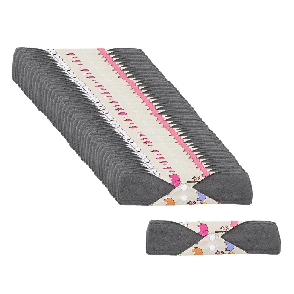 

40 Pieces Reusable Bamboo Cloth Women Menstrual Pads Sanitary Panty Liners