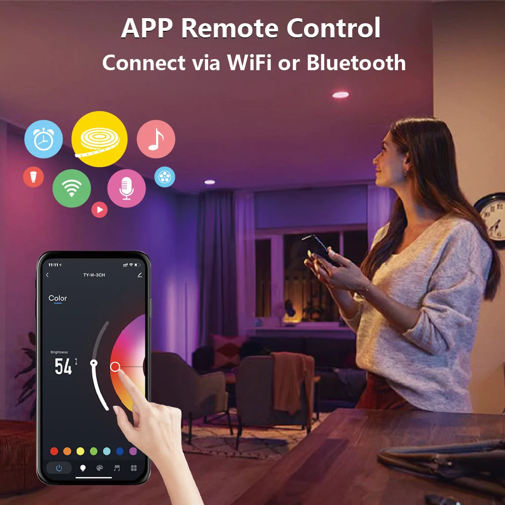 Zigbee Smart RGB LED Light Controller for Graffiti Wall Alexa/Google Home Voice Control Music Sync bedroom decoration APP Remote