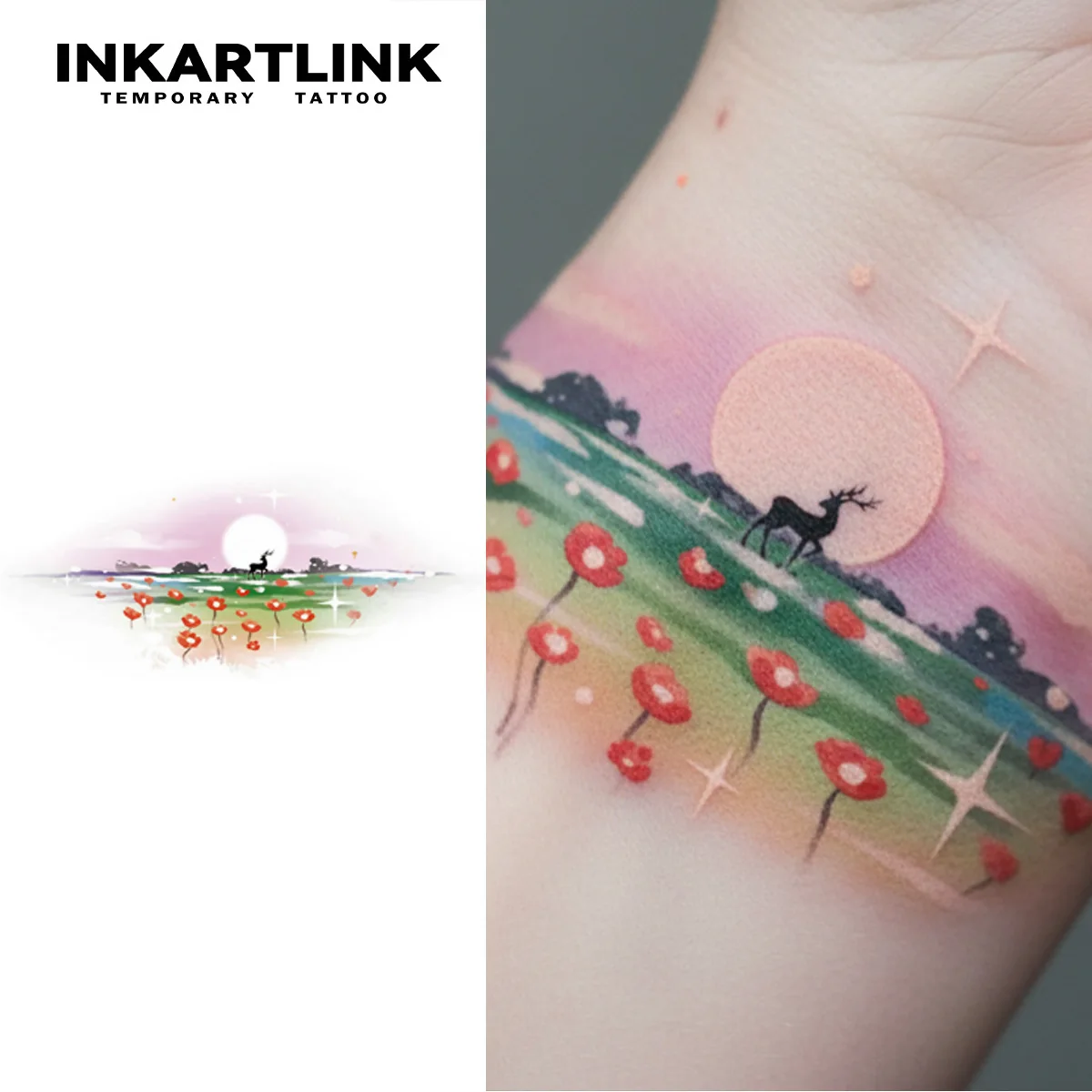 

INKARTINK временная татуировка вечерняя сумка водостойкая цветная печать дизайн поддельные наклейки для тела, праздничное украшение для ролевых игр