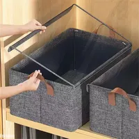 Closet Clothes Drawer Organizer Pant Jean Storage Box with Transparent Lid Foldable Underwear Sock T Shirt Wardrobe Organizer