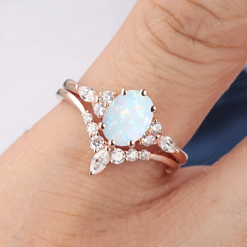 2pcs Fashion Exquisite Ladies Ring Wedding Anniversary Beach Party Gift Jewelry Wholesale