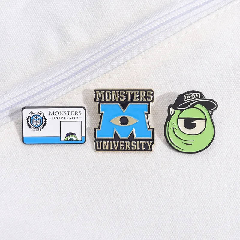 Cartoon Monsters University Mike Wazowski Enamel Pins Lovely Brooches Badges Gifts for Friends Fans Backpack Accessories