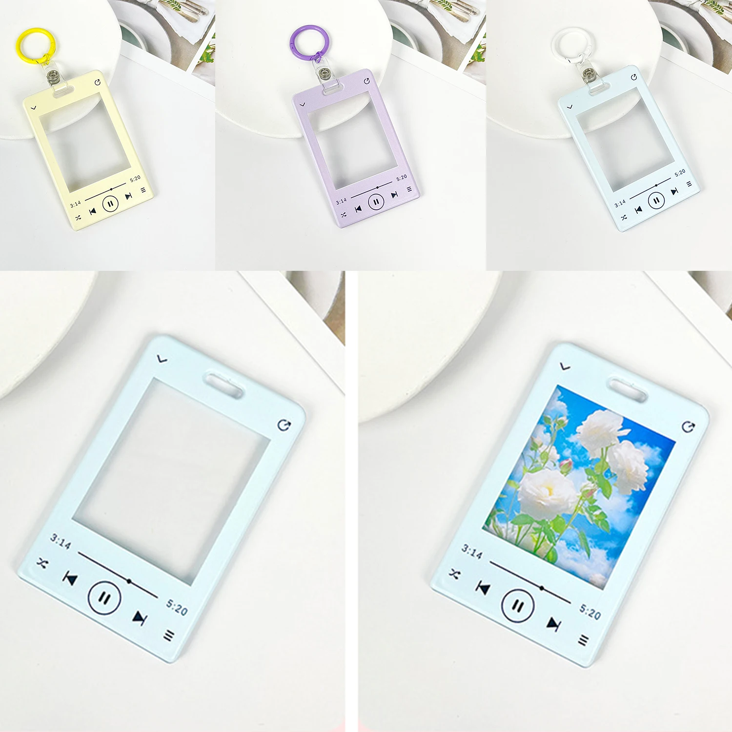 Photocard Frame Music Player Printed Card Display Photo Holder Photo Protection Card Sleeve Candy Color Card Holder Decoration