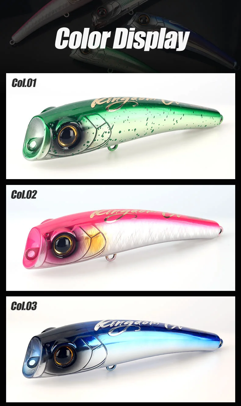 Kingdom Sea Topwater Popper Angelköder 55g 78g 160mm 180mm Schwimmender Wobbler Künstlicher Hartköder für Thunfisch GT Meeresfischerei – Detail 8