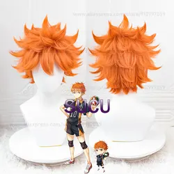 Peluca de Anime Shoyo Hinata para Cosplay, pelo sintético resistente al calor para Club de voleibol de escuela secundaria, Halloween COS